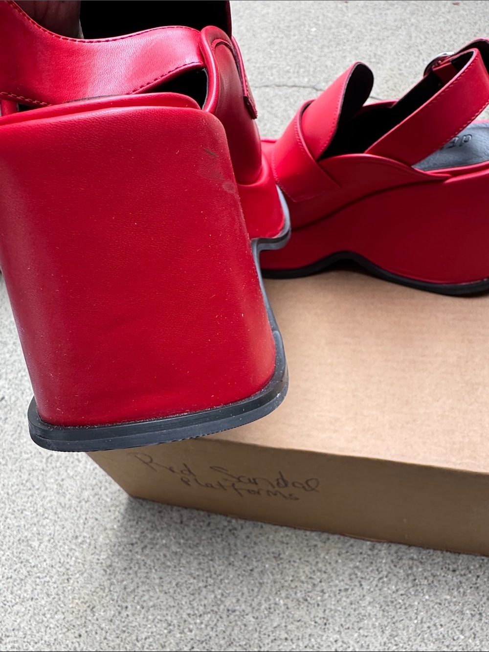 Delia’s Platform Slingback Loafer Sandals in Red - Picture 3 of 5